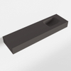 MONDIAZ LEX Opbouwwastafel 110x30x12cm 0 kraangaten wasbak rechts Solid Surface Dark grey mat SW476527 MONDIAZ LEX Opbouwwastafel 110x30x12cm 0 kraangaten wasbak rechts Solid Surface Dark grey mat SW476527