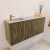Mondiaz JOYA-DLUX 90cm meuble de salle de bains - couleur Dusk - Lavabo FAYE position Gauche 1 trou de robinet couleur Glace. SW1423203
