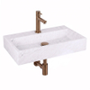 Fortifura Fuente pack lave-mains – rectangulaire – 38 x 24 x 8 cm – marbre blanc – robinet cuivre SW1111485