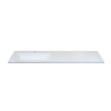 HR Badmeubelen Thin plan-vasque pierre composite 140,5x2x45,5cm cuve GA blanc brillant 1 trou de robinet SW235803