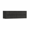 H&R Badmeubelen Juice Wastafelonderkast - 160x45x50cm - rechterhoek afgerond - 4 lades - geïntegreerde greep - basalt SW1490850