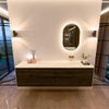 Mondiaz CIRO-DLUX Ensemble de meubles de salle de bains - 190x45x50cm - vasque en solid surface Opalo - 1 lavabo à droite - sans trous de robinet - 4 tiroirs - Shadow SW1532445