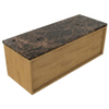 Saniclass Holz Frame Badkamermeubelset - 120x45x43cm - Noche natuurstenen topblad dark emperador - 2 kraangaten - 1 lade - mat eiken natural (hout) SW1478298