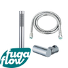 FugaFlow Eccelente Sobrado ensemble de douche à main avec support de douche à main et tuyau anti-torsion chromé SW1124036