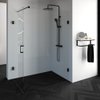 Saniclass Create douchecabine 2-delig 140x90cm profielloos met antikalk en 8mm veiligheidsglas zwart mat SW224138 Saniclass Create douchecabine 2-delig 140x90cm profielloos met antikalk en 8mm veiligheidsglas zwart mat SW224138