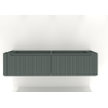 H&R badmeubelen Juice Meuble sous lavabo - 180x45x40cm - coins arrondis - façade 3D - 2 tiroirs - poignée intégrée - pétrole mat SW867722
