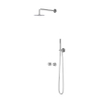 IVY Pact Ensemble de douche pluie - encastré - symmetry - inverseur-arrêt 2 voies - bras de plafond 15 cm - tête de douche slim 20 cm - barre de douche avec sortie - flexible de douche 150 cm - douchette satin spray - Chrome SW1035689