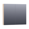 BRAUER Impress Deluxe armoire de toilette - 80x70x15cm - éclairage interne et externe - 2 portes miroir double face - Sunlit SW242125