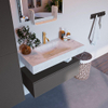 MONDIAZ ALAN - DLUX Badkamermeubelset - 90cm - onderkast - Dark grey - 1 lade - vrijhangende wastafel - wasbak midden - 1 kraangat - Opalo SW806594