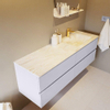 Mondiaz VICA-DLUX ensemble de meuble de salle de bain - 150cm - meuble sous-vasque cale - 4 tiroirs - lavabo encastré cloud droite - 1 trou de robinet - version haute de 60cm - ostra SW1087523