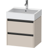 Duravit Ketho.2 Wastafelonderbouwkast - met 2 laden - 58.4x46x54.9cm - met grepen antraciet - taupe mat SW772833