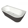 Xenz Charley duobad 180x79x58.5 Bicolor edelweiss/antraciet met sleuf overloop. waste inox SW380384 Xenz Charley duobad 180x79x58.5 Bicolor edelweiss/antraciet met sleuf overloop. waste inox SW380384