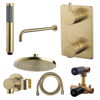 Adema Shower Set de douche à encastrer douche de tête 20cm avec bras mural complet laiton brossé (or) SW519672 Adema Shower Set de douche à encastrer douche de tête 20cm avec bras mural complet laiton brossé (or) SW519672