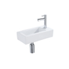 QeramiQ Fuente fonteinset – 37.5x18.5x9 cm – keramiek wit glans – kraangat rechts – chromen kraan SW1232719