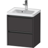 Duravit Ketho.2 Wastafelonderbouwkast - met 2 laden - 48.4x37.5x54.9cm - met grepen antraciet - grafiet supermat SW771803