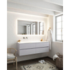 Mondiaz VICA ensemble de meuble de salle de bain - 150cm - meuble sous-vasque cale - 4 tiroirs - lavabo moon gauche - sans trou de robinet - miroir LED - version XL 60cm de haut SW1097882