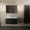 Mondiaz AIVY Ensemble de meuble - 100x45x50cm - 1 trou de robinet - 1 vasque talc céramique - Centre - 2 tiroirs - sans miroir - MDF Urban SW892371