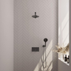 BRAUER Gunmetal Edition ensemble de douche pluie encastré – douche de tête Ø 20 cm – bras mural droit 39.4 cm – douchette ronde – avec inverseur SW925716