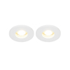 QAZQA Shed Spot encastrable - lot de 2 - 8.5x8.5cm - IP54 - Rond - Blanc SW1210153