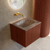 MONDIAZ KURVE-DLUX Meuble de salle de bains 50 cm couleur Ruby avec 1 tiroir et 0 porte. Lavabo GRUNNE Central sans trou de robinet Oza. SW1432758