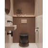 QeramiQ Dely Ensemble de WC - réservoir encastré Qeramiq Flush - abattant slim - plaque de commande en plastique taupe - boutons rectangulaires - noir mat SW1578539