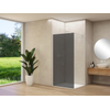 Van Rijn Products ST01 vaste wand - 88x200cm - grijs rookglas - - dikte 8mm - stabilisatiestang - muurprofiel - Wit SW1163935