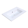 Arcqua Mira Lavabo encastré - 71x46x1.5cm - simple vasque - sans trou de robinet - marbre de synthèse - blanc brillant SW1581349