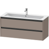 Duravit Ketho.2 Wastafelonderbouwkast - met 2 laden - voor enkele wastafel - 121x48x55cm - met grepen antraciet - basalt mat SW772706