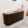 Mondiaz JOYA-DLUX 93.2cm toiletmeubel - ronding links en rechts kleur Walnut - Wastafel FAYE positie Midden 1 kraangat kleur Saba. SW1424688