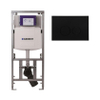 Geberit Inbouwreservoir UP320 met QeramiQ metal bedieningsplaat - dualflush - ronde knoppen - metaal zwart mat SW976085