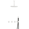 Hotbath Cobber IBS70 Regendoucheset - inbouw - 15cm plafondarm - 30cm ronde hoofddouche - staafhanddouche - mat wit SW678208