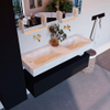Mondiaz ALAN-DLUX Ensemble de meuble - 130cm - meuble Urban mat - 2 tiroirs - Lavabo Cloud Opalo suspendu - vasque Gauche et droite - 0 trous de robinet SW806553