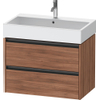 Duravit Ketho 2 meuble sous-lavabo avec 2 tiroirs 78.4x46x54.9cm avec poignées noyer anthracite mat SW772060