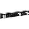 Hansgrohe RainSelect Ensemble de finition pour mitigeur thermostatique encastré douche pour 3 fonctions avec support de douchette 52.7x90cm noir/chrome SW157089