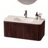 Royal Plaza Terra Edge Ensemble meuble de salle de bains - 100x44.7x46cm - vasque en solid surface blanc mat - 1 vasque - 1 trou de robinet - 2 tiroirs - châtaignier (noyer) SW1471913