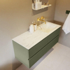 Mondiaz VICA-DLUX ensemble de meuble de salle de bain - 120cm - meuble sous-vasque armée - 4 tiroirs - lavabo encastré cloud droite - sans trous de robinet - version haute de 60cm - opalo SW1086482