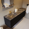 Mondiaz VICA-DLUX ensemble de meuble de salle de bain - 150cm - meuble sous-vasque urban - 2 tiroirs - lavabo encastré cloud gauche - 1 trou de robinet - miroir modèle spot - version XL 60cm haut - lave SW1098060