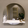 Mondiaz SPOT miroir – Ø 60 cm – avec tablette – Talc (blanc) SW1235466