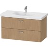 Duravit XBase Wastafelonderkast 100x45.8x56cm Standaard greep met softclose spaanplaat Europees eiken Mat SW420647 Duravit XBase Wastafelonderkast 100x45.8x56cm Standaard greep met softclose spaanplaat Europees eiken Mat SW420647