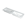Ink Kraft lavabo - 160x45x1cm - 2 vasques - 2 trous de robinet - blanc brillant SW439536