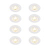 QAZQA Ulo Spot encastré - set de 8 - 8,2x8,2cm - LED incl. - 3 niveaux de gradation - IP44 - rond - blanc mat SW1210164
