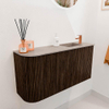 Mondiaz JOYA-DLUX 81.6cm toiletmeubel - ronding links kleur Walnut - Wastafel FAYE positie Rechts 1 kraangat kleur Saba. SW1424687