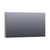 Saniclass Dual Spiegelkast - 120x70x15cm - 2 links- rechtsdraaiende spiegeldeur - MDF - hoogglans taupe SW371712