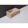 Forzalaqua Venetia Xs lave-mains 29x16x10cm lavabo Gauche 1 trou de robinet droit Pierre naturelle Travertin adouci SW67690