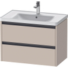 Duravit Ketho.2 Wastafelonderbouwkast - met 2 laden - 78.4x45.5x54.9cm - met grepen antraciet - taupe supermat SW771862