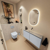 MONDIAZ TURE-DLUX meuble de toilettes 100 cm Clay. Lavabo EDEN Opalo position milieu. Sans trou de robinet. SW1104247