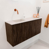 Mondiaz JOYA-DLUX 91.6cm toiletmeubel - ronding rechts kleur Walnut - Wastafel FAYE positie Links Zonder kraangat kleur Meli. SW1424437