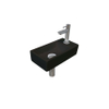 Ink Versus pack lave-mains – 36 x 18 x 9 cm – porcelaine noir mat – perçage à droite – robinet chromé SW493362