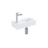 QeramiQ Fuente fonteinset – 37.5x18.5x9 cm – keramiek wit mat – kraangat links – chromen kraan SW1232720