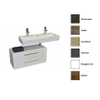 Sanicare Q17 badmeubelset 101x46.5x73cm 0 kraangaten 1 wasbak 2 lades standaard greep MDF Grey-Wood SW279093 Sanicare Q17 badmeubelset 101x46.5x73cm 0 kraangaten 1 wasbak 2 lades standaard greep MDF Grey-Wood SW279093